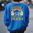 Vintage Raccoon Oversized Women's Sweatshirt – Eco Trash Style Royal Blue