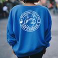 Women's Oversized Sweatshirt - Workout for Food | Gym Raccoon Theme Royal Blue