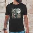 Raccoon Trio Howling at Moon | Unisex T-Shirt | Quirky Design