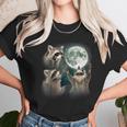 Raccoon Trio Howling at Moon | Unisex T-Shirt | Quirky Design