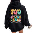 100 Days Of Second Grade 100Th Day Of School 2Nd Grade Women Oversized Hoodie Back Print Black