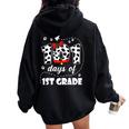 101 Days 1St Grade Dog 100 Days School 100Th Day Students Women Oversized Hoodie Back Print Black