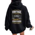 45 Cumpleaños 45 Años Hombre Intage 1980 Regalo Women Oversized Hoodie Back Print Black
