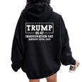 47 President Donald Trump Inauguration Day 2025 Memorabilia Women Oversized Hoodie Back Print Black