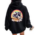 Adopt A Street Cat Opossum Raccoon Skunk Vintage Women Oversized Hoodie Back Print Black