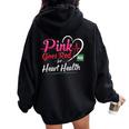 Aka Pink Goes Red Heart Health Awareness Costume For Women Women Oversized Hoodie Back Print Black
