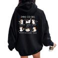 Amino Acid Cats Chemistry Cute Science Teacher Cat Lovers Women Oversized Hoodie Back Print Black