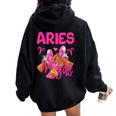 Aries Girl Birthday Queen Sneakers Zodiac Sign Women Oversized Hoodie Back Print Black