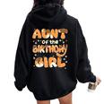 Aunt Of The Birthday Girl Dog Family Party Decorations Women Oversized Hoodie Back Print Black
