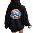 Baseball Aunt Retro Family Matching Game Day Cute Vintage Women Oversized Hoodie Back Print Black