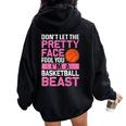 Basketball Beast N Girl Basketball Lover Sports Women Oversized Hoodie Back Print Black