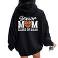 Basketball Senior Mom Class Of 2025 Graduate Senior Mama Women Oversized Hoodie Back Print Black