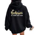 Beekeeper If I Run You Run Cute Honey Bee And Kids Women Oversized Hoodie Back Print Black