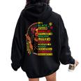 I Am Black History African Black History Month Girls Women Oversized Hoodie Back Print Black