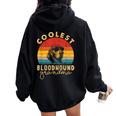 Bloodhound Coolest Grandma For Bloodhound Mom Women Oversized Hoodie Back Print Black