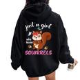 Camisa De Ardilla Para Niñas Just A Girl Who Loves Squirrels Women Oversized Hoodie Back Print Black