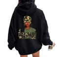 Camo Hat Prayer Warrior God Jesus Christian Black Girl Women Women Oversized Hoodie Back Print Black