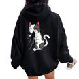 Cat Lovers Kitty Dueño Niñas Niños Es Women Oversized Hoodie Back Print Black