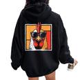Chicken Vintage Rooster Farmer Chickens Fathers Day Women Oversized Hoodie Back Print Black