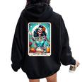 Cool Mama Club Tarot Card Skeleton Halloween Women Oversized Hoodie Back Print Black