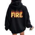 Costume De Flamme De Feu Pour Adulte Enfant Homme Et Sweat à capuche oversize pour femme avec imprimé dans le dos Black
