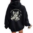 Cute Cat Rage Consumes Me Sarcastic Kitten Flower Women Oversized Hoodie Back Print Black