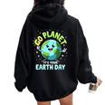 Cute Go Planet Its Your Earth Day 2025 Teacher Boys Girls Women Oversized Hoodie Back Print Black