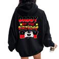 Dad And Mom Daddy Of The Birthday Boy Family Party Decor Women Oversized Hoodie Back Print Black