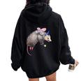 Fairy Godpossum Raccoon Women's Oversized Hoodie - Back Print Fun Black
