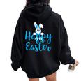 Felices Pascuas Es Niños Conejito De Pascua Women Oversized Hoodie Back Print Black