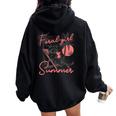 Feral Girl Summer Oversized Hoodie - Raccoon Vacation Design Black