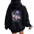 Ferret Oversized Hoodie for Women | Howling Moon Back Print | Cozy Unisex Black