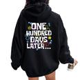 100 Days Of School Matching Studen And Teacher Women Oversized Hoodie Back Print Black