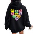 Candy Heart Anti Valentine's Day Sarcastic Love Joke Women Oversized Hoodie Back Print Black