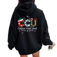 Ccu Nurse Christmas Critical Care Unit Xmas Girl Nurse Women Oversized Hoodie Back Print Black