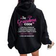 The Grandma Code Grammy Nana Grandma Grandmother Rules 'S Classic Fit Black Short Sleeve Cotton Blend Small Women Oversized Hoodie Back Print Black