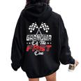 Grandma Of The Fast One First Birthday Racing Car Family Women Oversized Hoodie Back Print Black