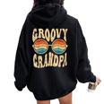 Groovy Grandpa Aesthetic Nostalgia 70'S Retro Grandpa Women Oversized Hoodie Back Print Black