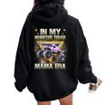 Groovy In My Monster Truck Mama Era Monster Truck Mom Women Women Oversized Hoodie Back Print Black