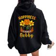 Happiness Is Being A Bubby Cute Women Oversized Hoodie Back Print Black