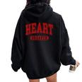 Heart Breaker Happy Valentine's Day Retro Women Women Oversized Hoodie Back Print Black