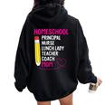 Home-School Mom Homeschooling Mama Mommy Mother Women Women Oversized Hoodie Back Print Black
