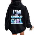 I'm The Birthday Girl Winter Snowflake Matching Family Women Oversized Hoodie Back Print Black