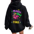 Its Mardi Gras Yall With Flamingo For New Orleans Carnival Women Oversized Hoodie Back Print Black