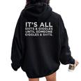 Its All Shits And Giggles Sarcastic Friend Quote Adult Humor Women Oversized Hoodie Back Print Black