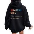 Jiu-Jitsu Girl Definition Jiu-Jitsu Regalo Para Niñas Women Oversized Hoodie Back Print Black