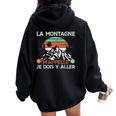 La Montagne M'apelle Randonneur Humour Rando Cadeau Montagne Sweat à capuche oversize pour femme avec imprimé dans le dos Black