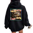Life Is Soup Oddly Specific Weird Ironic Raccoon Meme Women Oversized Hoodie Back Print Black