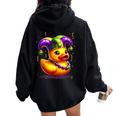 Mardi Gras Rubber Duck New Orlean Carnival Festival Women Oversized Hoodie Back Print Black