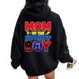 Mom Of The Birthday Boy Matching Spider Family Birthday Women Oversized Hoodie Back Print Black